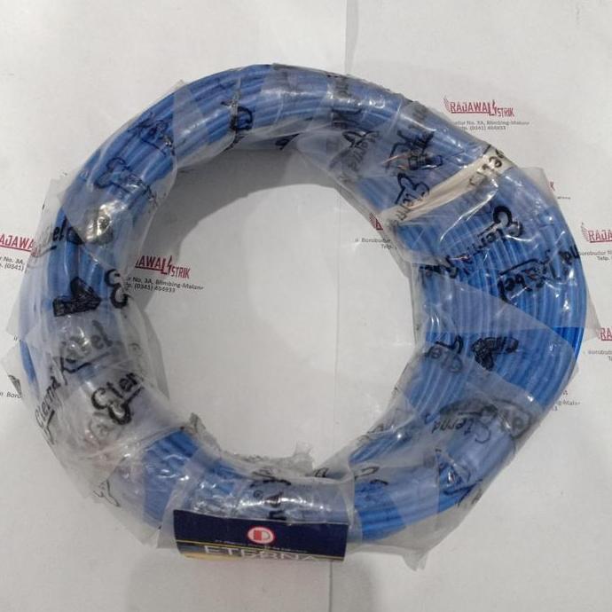 Listrikk- Kabel Nya 1.5Mm 50M Merk Eterna Warna Biru Kabel Tunggal Engkel Kawat