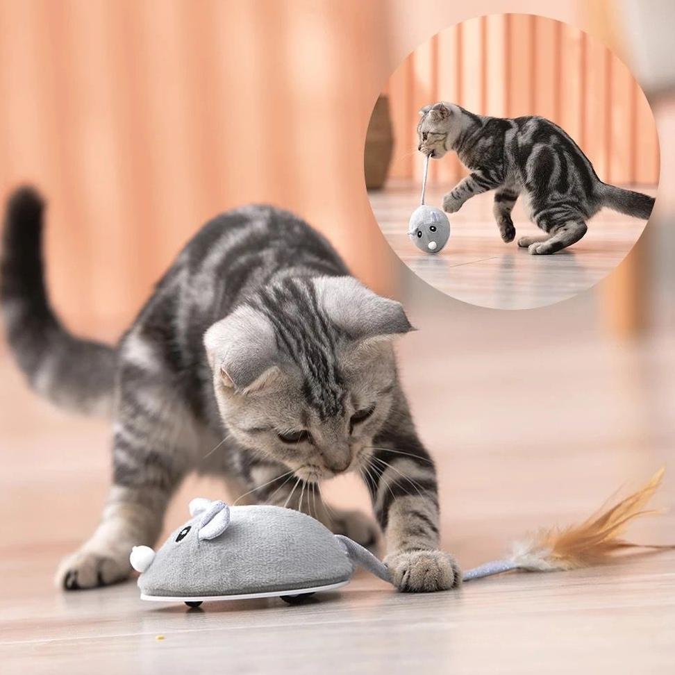 Mainan Kucing Tikus Charger / Mainan Interaktif Kucing Bentuk Tikus / Mainan Kucing Tikus Bergerak