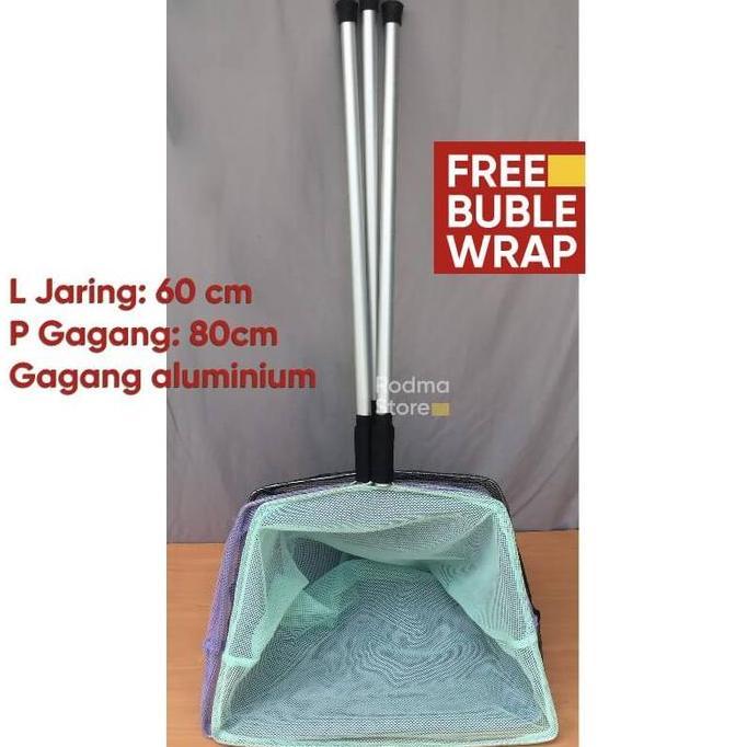Blebeb- Serokan Ikan Besar 60 Cm Gagang 75 Cm Aluminium Untuk Bibit Ikan, Cacing Sutra, Kutu Air, Ko