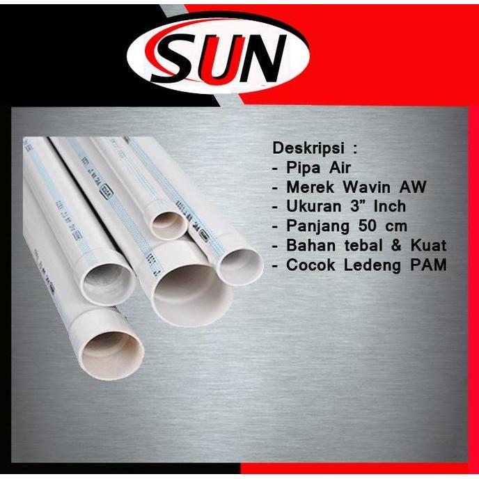 Serbaledeng- Pipa Pvc 3" Inch Wavin Aw 50 Cm