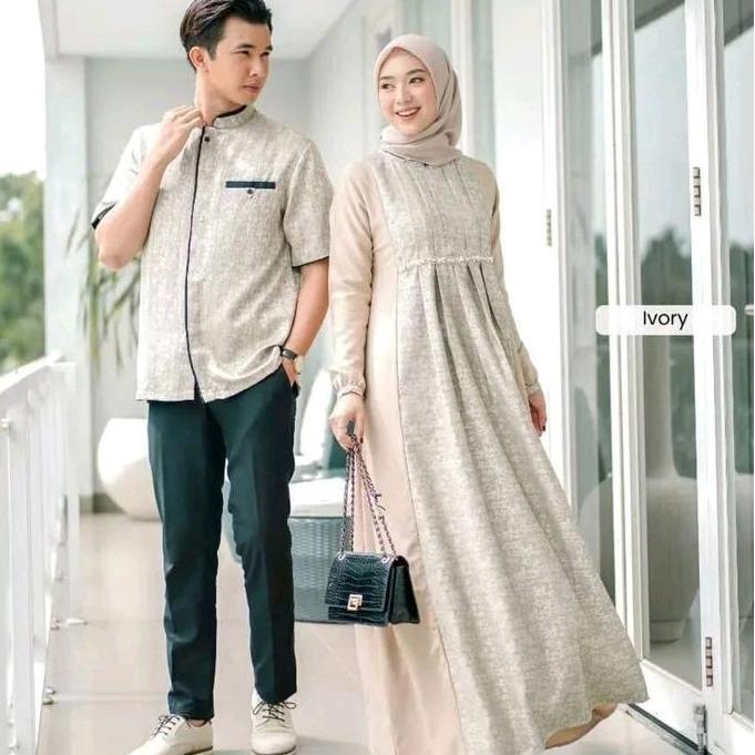 Mahara Butik - sarimbit batik couple Ziya - gamis busui spesial lebaran 2025 - muslim terbaru gamis 