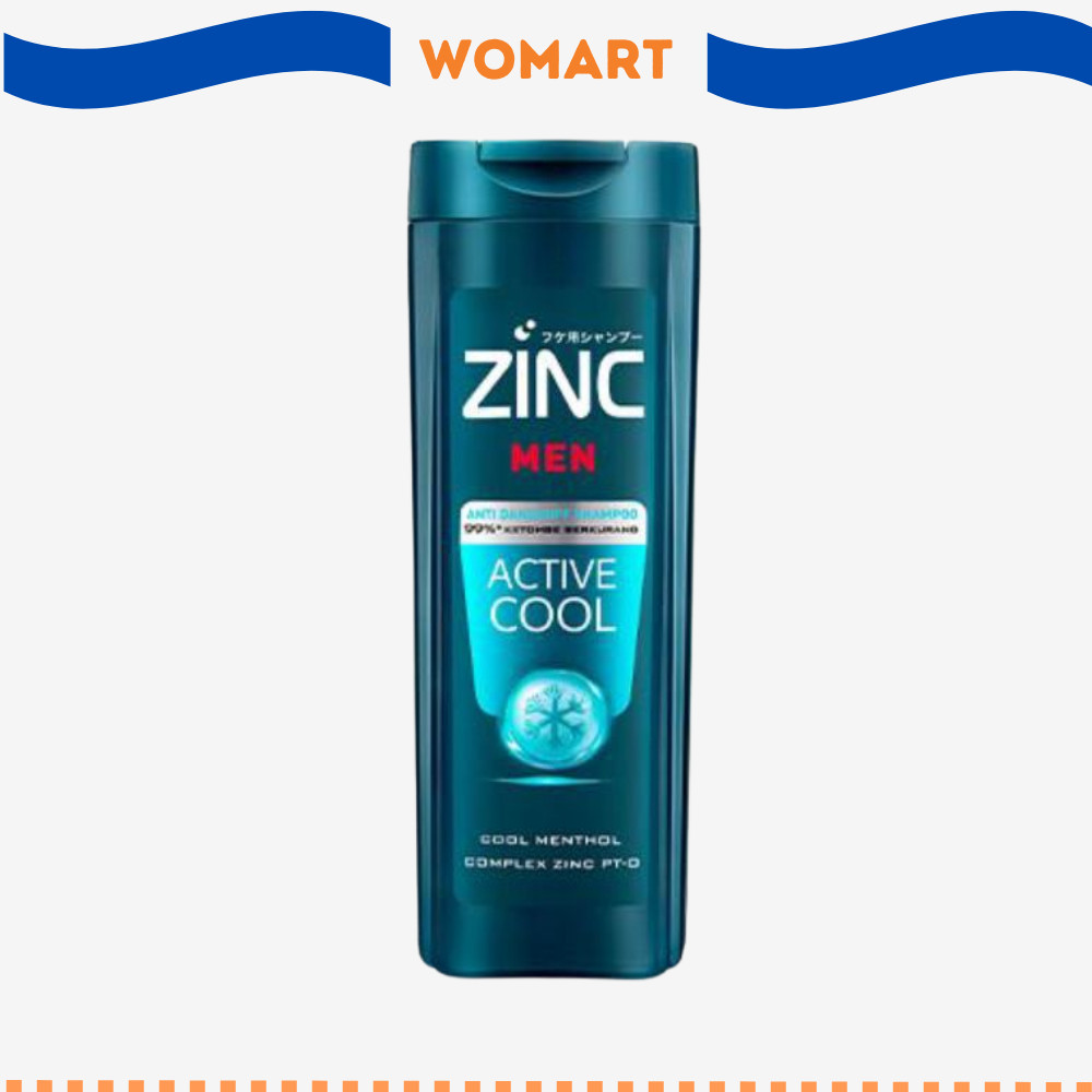 Sampo Zinc Men Active Cool Shampoo - 340 Ml Womart