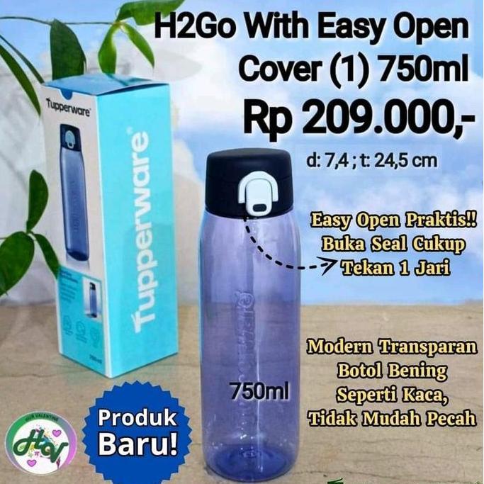 H2go tupperware 1pcs botol minum mewah/ botol minum kristal tupperware/ drinking flask tupperware