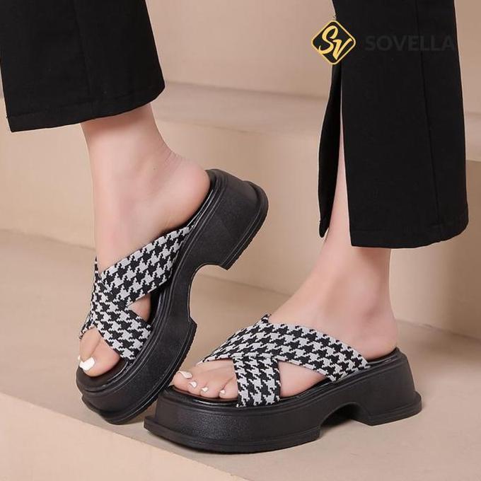 SOVELLA Cathy Sepatu Sandal Tali Hitam Sendal Wanita