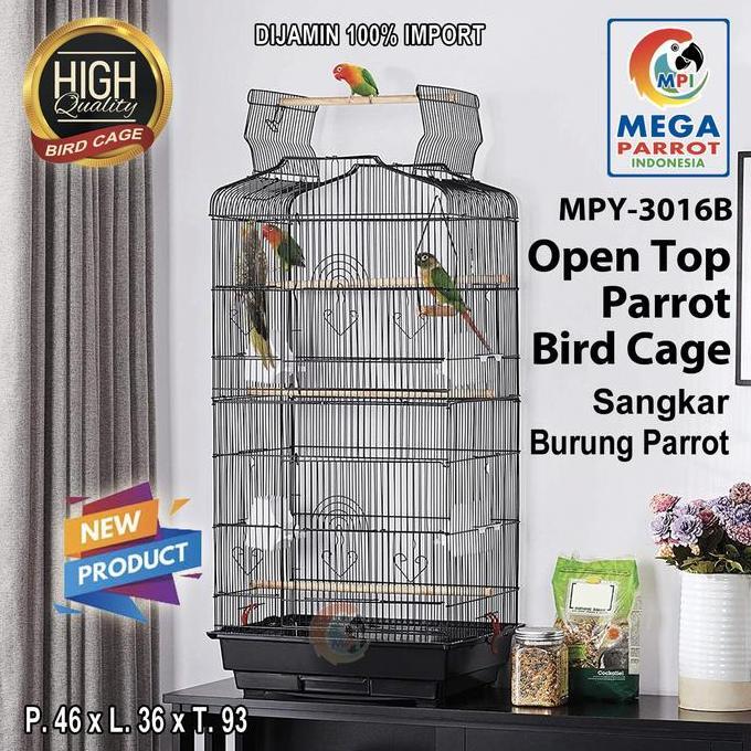 NEW KANDANG / SANGKAR BURUNG PARROT OPEN TOP MPY-3016B BEST