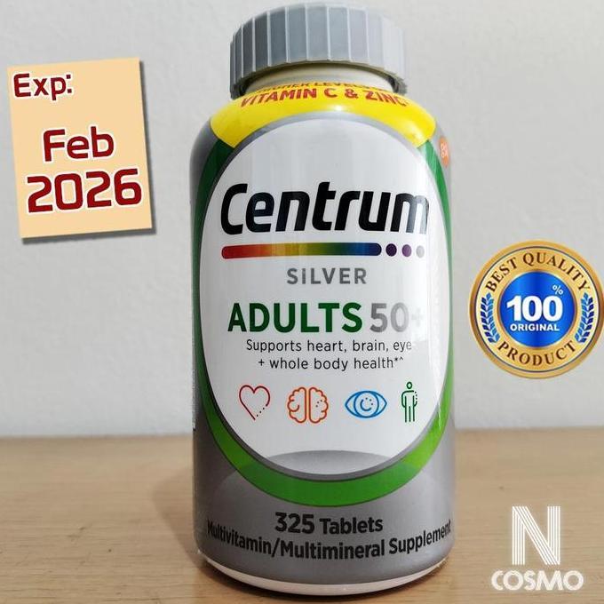 Centrum Silver Adults 50+ 325 Tablets Multivitamin Dukung Daya Tahan Tubuh