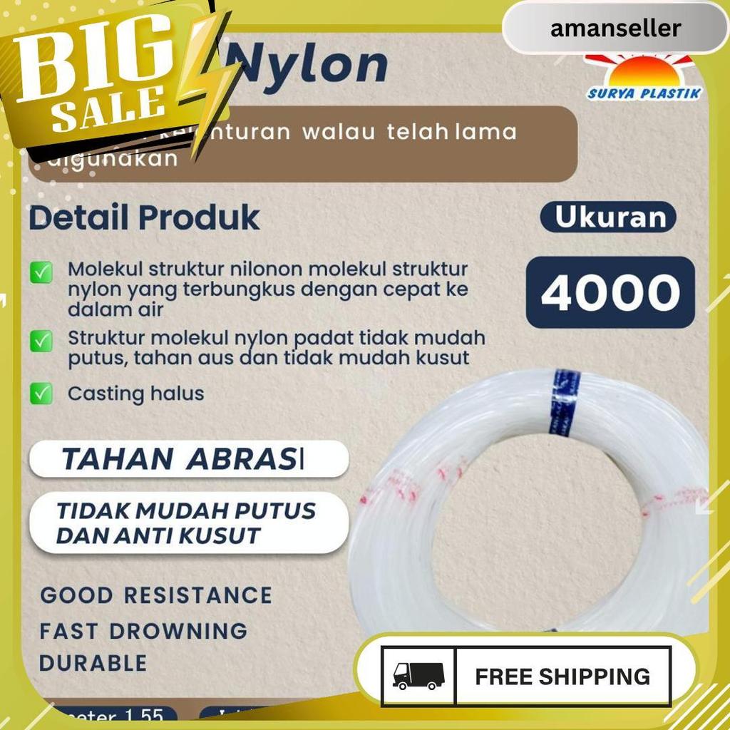 Senar Cap Ikan Kakap  Ukuran 4000 (130)  Per Roll /Tali Senar Pancing / Senar Layangan Termurah