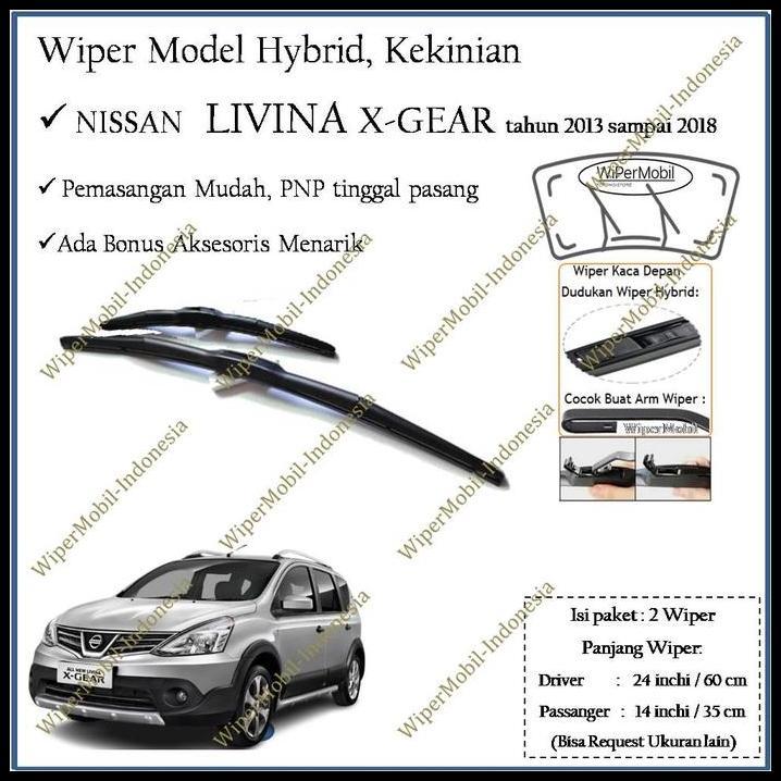 TERBARU WIPER HYBRID NISSAN LIVINA X GEAR XGEAR 2008 2009 2010 2011 2012 2013