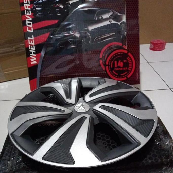 Bestone- KVSH14-Wheel cover dop velg ring14 silver hitam isoka