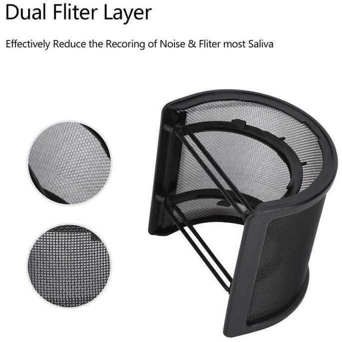 Soundtech Mic Pop Filter Wind Shield U Shape Metal Mesh Mic