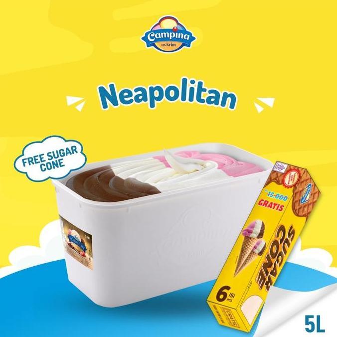 Campina 5 Liter Neapolitan - Es Krim