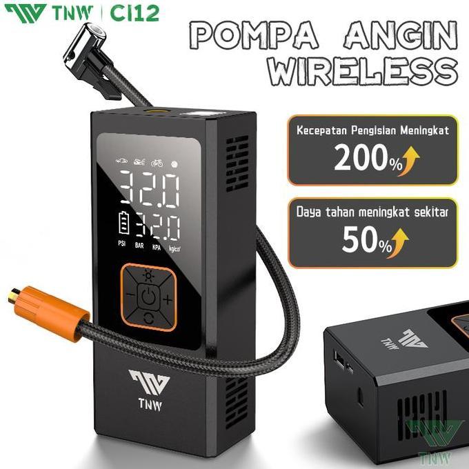 vermware_ - tnw ci12 pompa ban motor dan mobil electric air pump car air pump tire inflator portable
