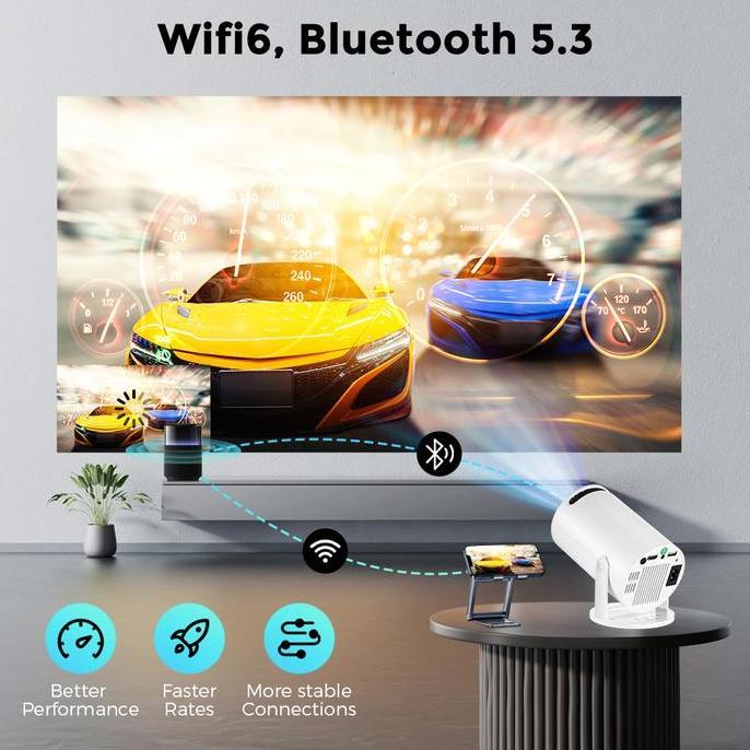 Terpopuler- Isinbox Hy300 Pro 2+16G 26000 Lumens Android 13 4K Mini Portable Projector - Mini 4K 720