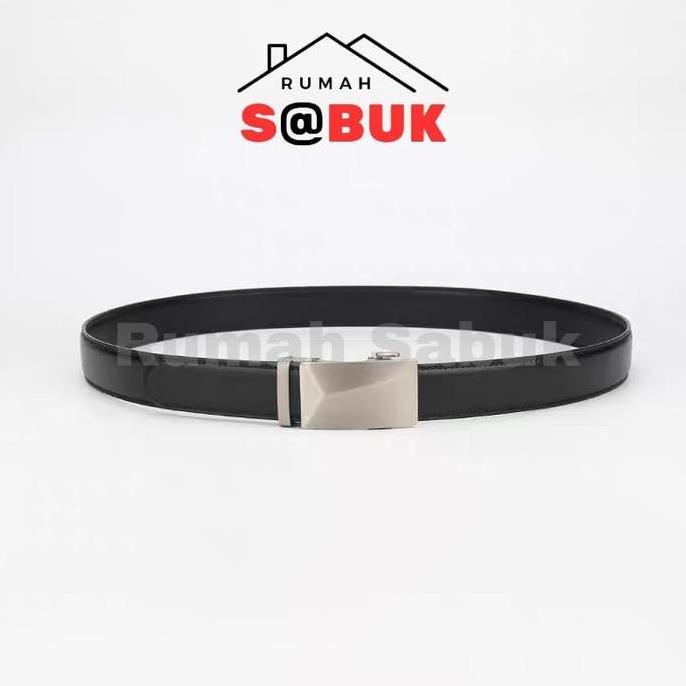 Terpopuler- Sabuk Pria Kulit Metal Buckle / Ikat Pinggang Pria Wanita Kulit Pu Besi