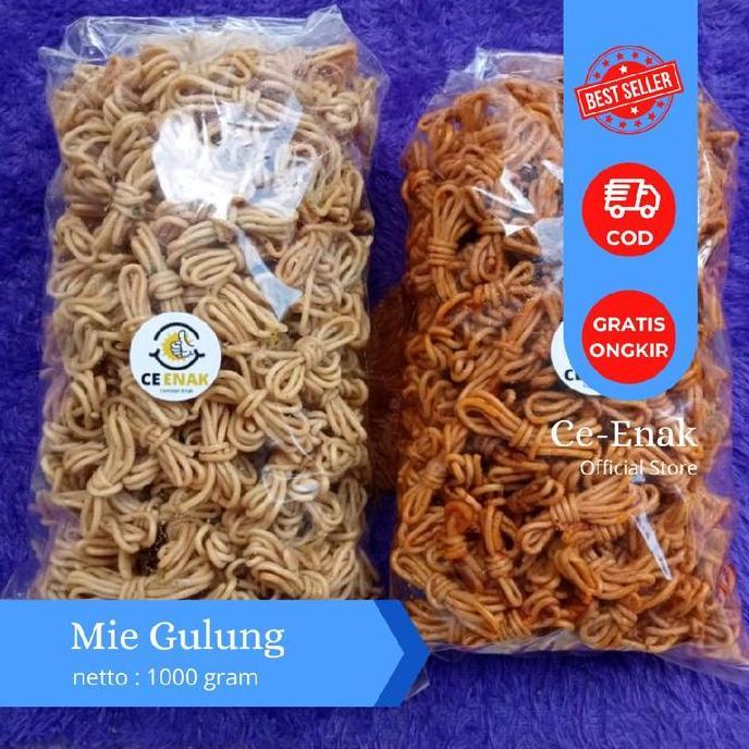 Wenakl- Mie Gulung Pedas Daun Jeruk 1Kg - Cemilan Kiloan Kriuk Bumbu Medok Viral