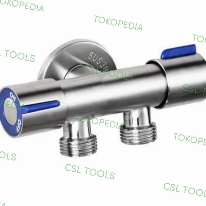Langsungaja- Keran Shower 2 Cabang Katup Double Stainless 304 Bano