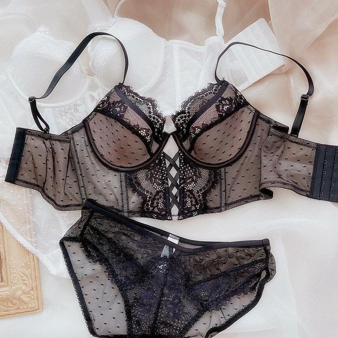 Elody Bustier SET Bra Top dan CD Kawat Pushup Lace Renda Sexy Dalaman Blazer Senza  Baju Tanktop  Lo