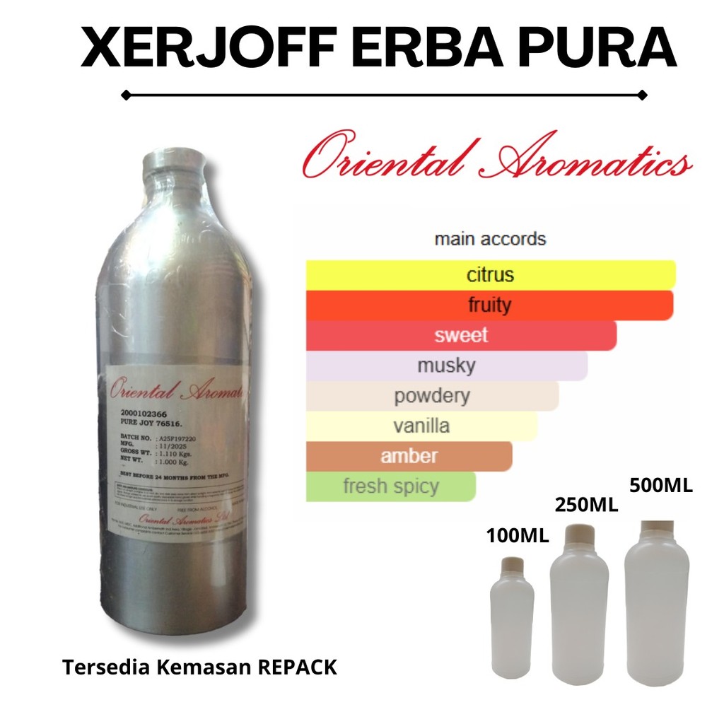 Biang/ bibit murni parfum Xerjoff erba pura by OA/100% tanpa campuran
