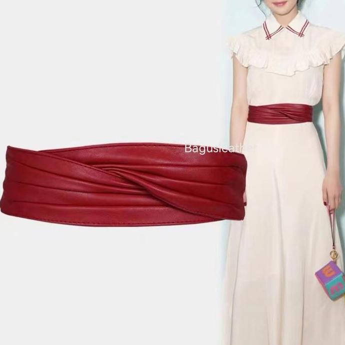 BGS-291 Belt Wanita Obi Lebar, Ikat Pinggang Wanita Kulit, Belt Wanita Corset Obi Kulit Gasper Fashi