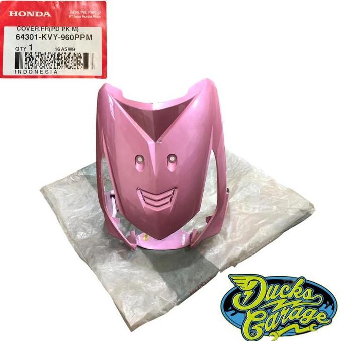 64301-KVY-960PPM Cover Tameng Panel Lampu Dada Depan Honda Beat Karbu Original Pink