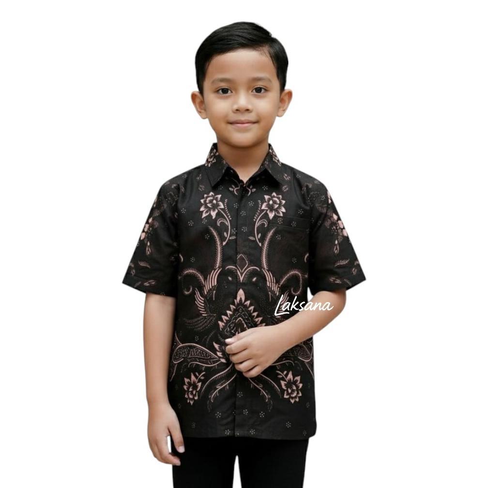 BEST SELLER LAKSANA - BAJU BATIK ANAK LAKI LAKI UMUR 2-13TH - HEM BATIK ANAK LENGAN PENDEK TRENDY MA