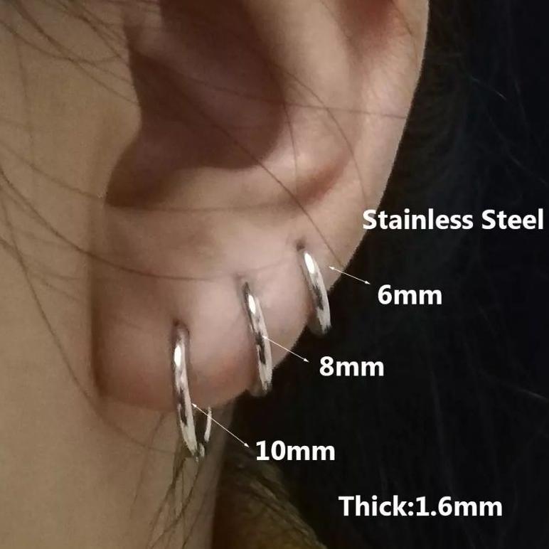 CUCI GUDANG` Sepasang 2 pcs anting hip hop-anting bayi-anting hoop-hoop earing-anting lingkaran-anti