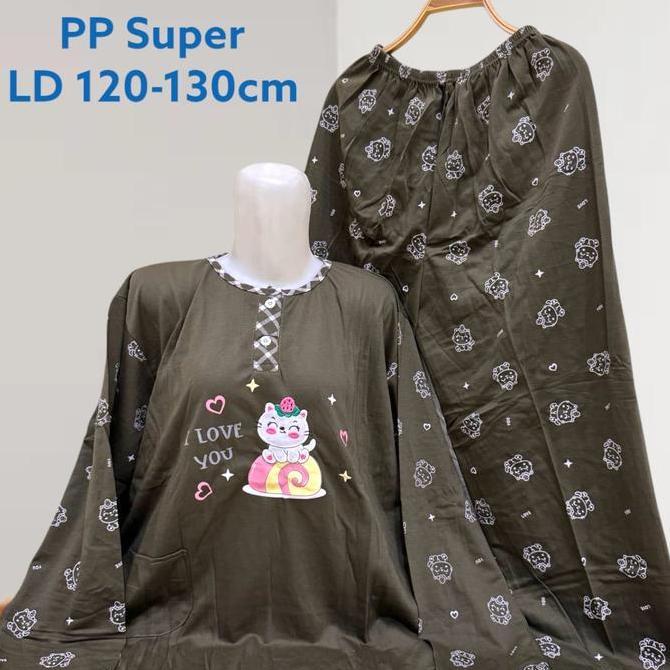 Terpopuler- Babydoll Super Jumbo Pp 4L Lengan Panjang Bahan Kaos Ld 130Cm Gambar Bordir Dan Sablon H