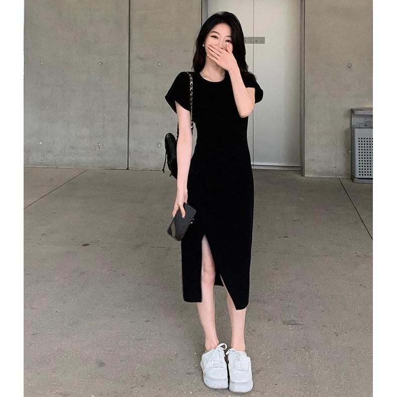 BEST SELLER YIMITA MIDI DRESS HITAM PRESS BODY PANJANG WANITA PARTY DRESS KOREAN STYLE AESTHETIC BAJ