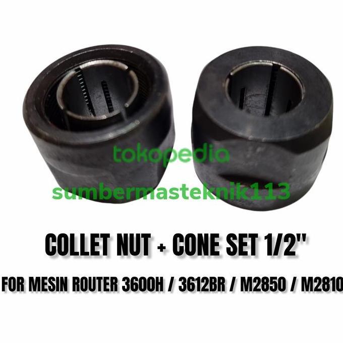 HARGA DISC - collet nut router makita 3600 3600H 3601 collet cone set 1/2" kuncian mata mesin router