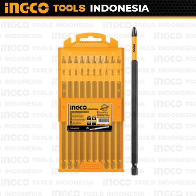 Grosir 10-Pcs Impact Screwdriver Bit (Ph2 150Mm) Ingco Sdbim11Ph263 Mata Obeng Plus Panjang Magnet M