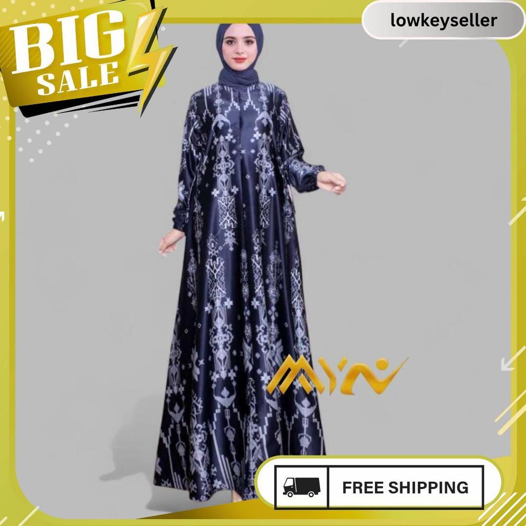 Cod Gamis Silk Premium Motif Terbaru Wanita Muslim Medina Jumbo Executive Premium Gratis Ongkir
