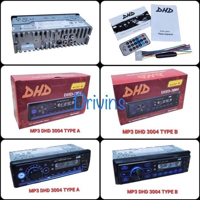 HEAD UNIT TAPE MOBIL SINGLE DIN MP3 BLUETOOTH 2 USB PORT DHD 3004 / DHD-3004 Car