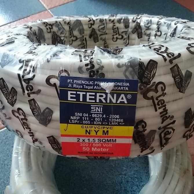 KABEL ETERNA NYM 2X1,5 / KABEL LISTRIK ETERNA NYM 2X1,5 / ROLL 50 M