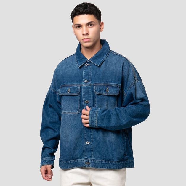 BIG SALE Nevada Big Pocket Trucker Jaket Denim Pria 123038696