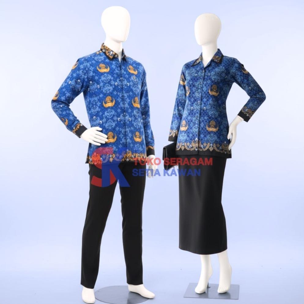 Grade Ori Atasan Korpri Pria Dan Wanita Kerah Hitam + Puring / Baju Korpri Terbaru Kerah Hitam Purin