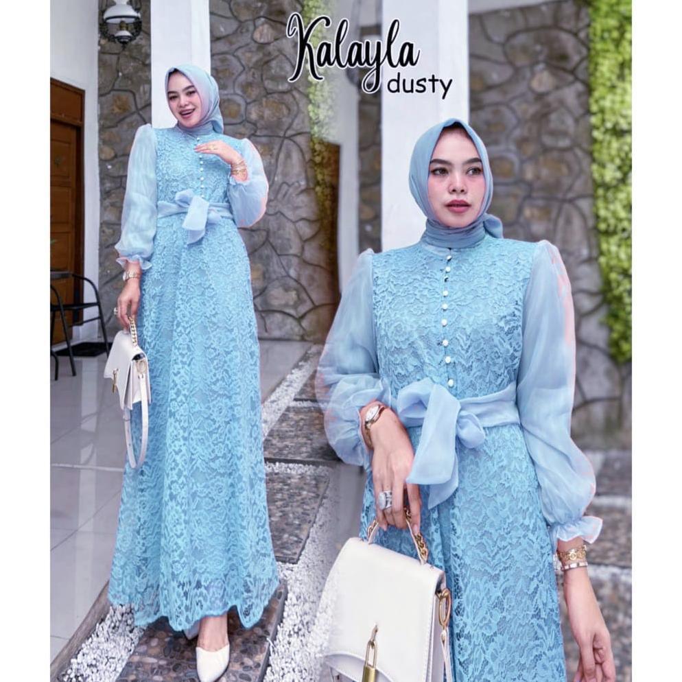 GAMIS BUSUI KALAYLA BRUKAT ORGANZA CANTIK / GAMIS WANITA KONDANGAN PESTA MEWAH