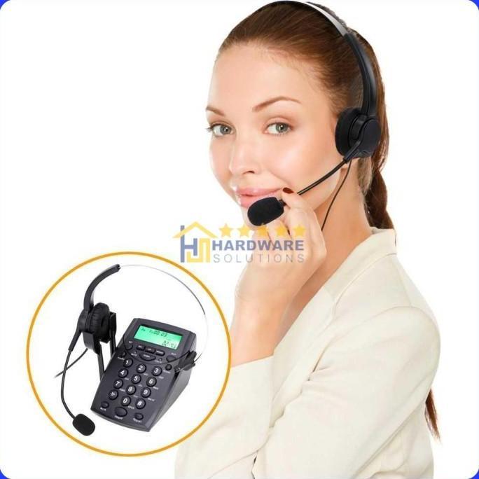 NEROZA Telephone Desk HT800 with Headphone Call Center VH500