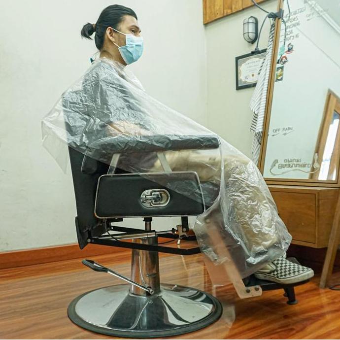 Gogogo- Cape / Kip Barber / Salon Sekali Pakai Plastik Steril Bebas Virus