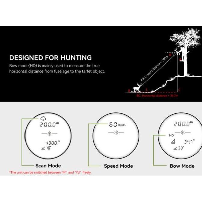 Mileseey Pf210H 600M Hunting Berburu Archery Laser Rangefinder Waterproof Kualitas Terbaik Harga Ter