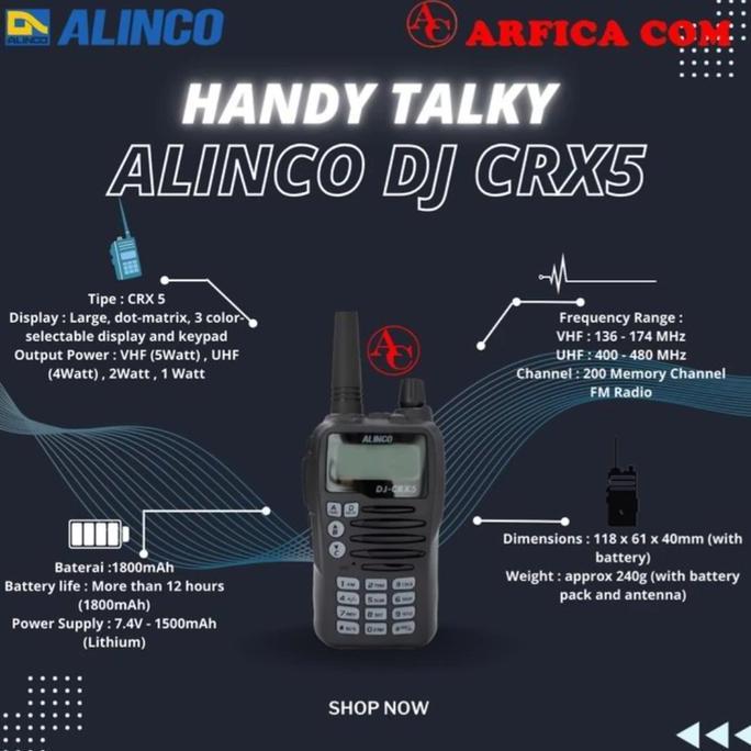 JUAL HT ALINCO DJ-CRX5 DUALBAND ORIGINAL ALINCO DJ CRX5 CRX 5 CRX5