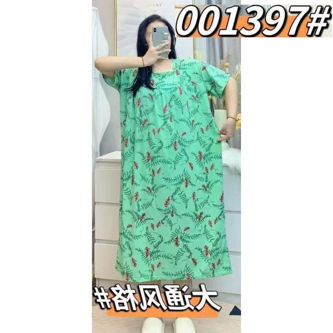 Sleepoi- Daster Spandex Super Jumbo Murah Adem Motif Bunga Dress Tidur Wanita Bumil Import Oversize 
