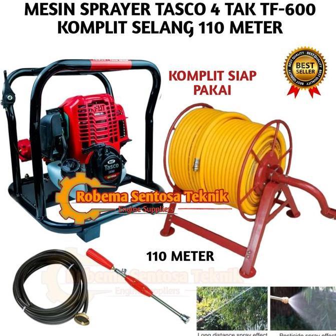 Mesin Power Sprayer Portable Tasco 4 Tak TF600 Komplit Selang 110Meter