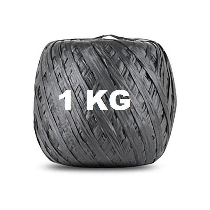 Gasken- (Gojek Grab) 1 Ball Tali Rafia Plastik Hitam 1 Kg Kualitas Super Kuat