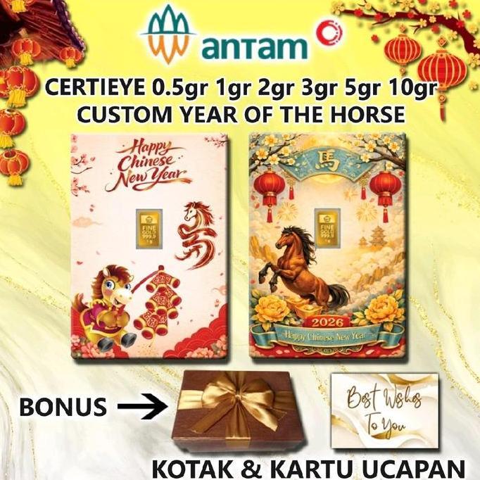 ~~~] Logam Mulia Emas ANTAM IMLEK SHIO KUDA Year Of The Horse Gift Series Custom Certieye Certicard