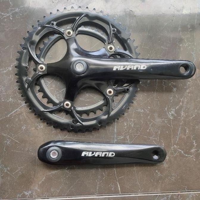crank sepeda lipat balap double chainring 2 speed AVAND 53 39T hitam