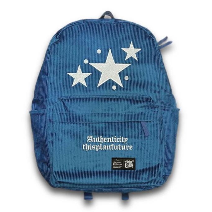 Backpack- Tas Punggung Ransel Backpack Corduroy Blue Star Thisplan