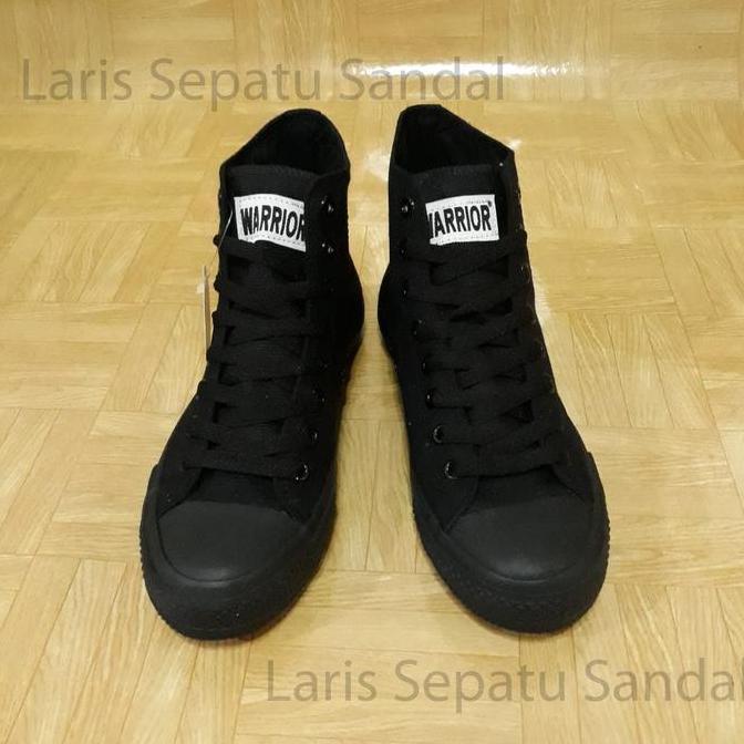 Kets- Sepatu Sekolah - Warrior Sparta Hc - All Black ( Hitam )