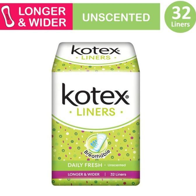Losscontrol- Kotex Fresh Liner Longer & Wider Panty Liner Unscented - 32 S