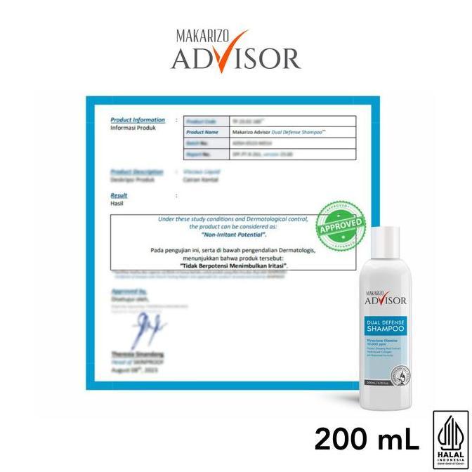 Styling- Makarizo Advisor Clinical Shampoo - Dual Defense Shampoo 200Ml / Sampo Rambut Rontok Dan Ke