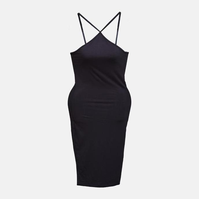 Promo [HaloFashion] Jihyo Sexy Bodycon Dress Halter Casual Dress Midi Dress Elegant Dress Korean Fas